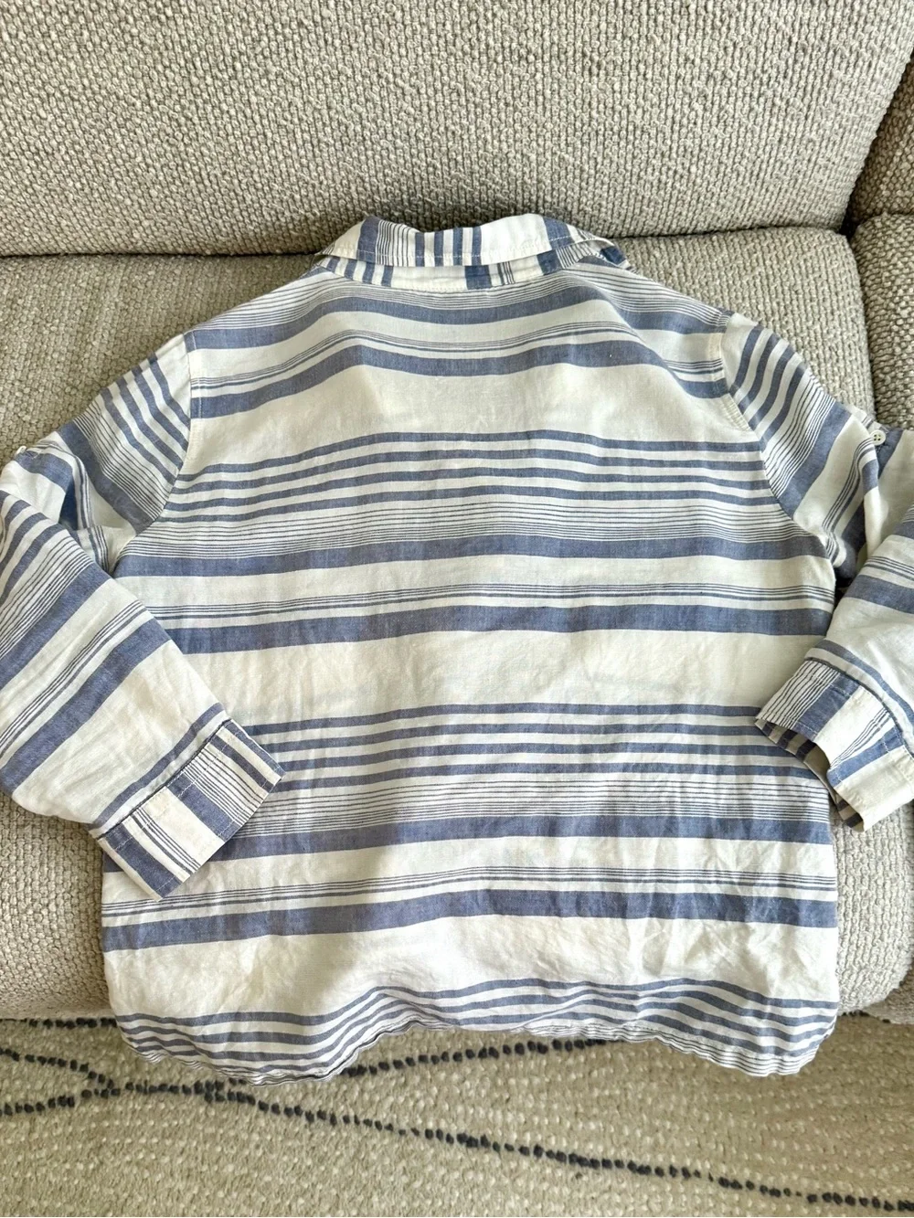 JCREW Linen Half Button Down Popover Top Shirt